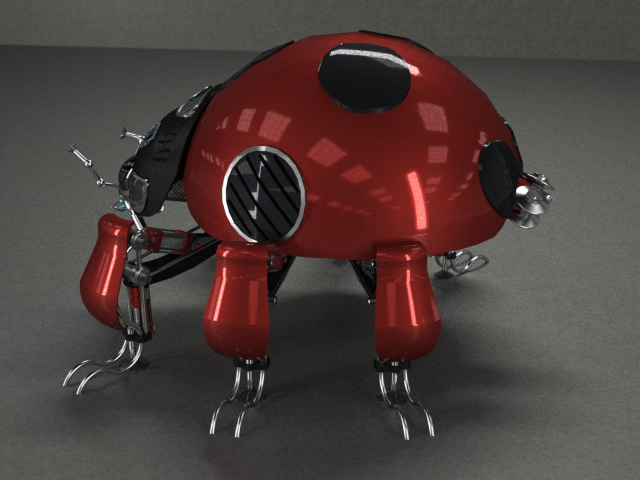 2款机械瓢虫蒸汽朋克机器甲虫模型3D图纸 STP格式